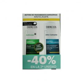 Vichy Dercos Anti-Dandruff Shampoo Ds Dry Hair 200ml+Ultra Soothing Shampoo Frequent Use 200ml Set 2 Pieces